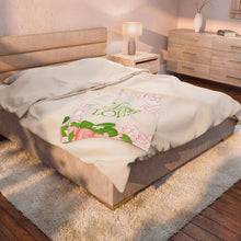 Load image into Gallery viewer, Velveteen Plush Blanket — Flora Love Floral Throw Blanket
